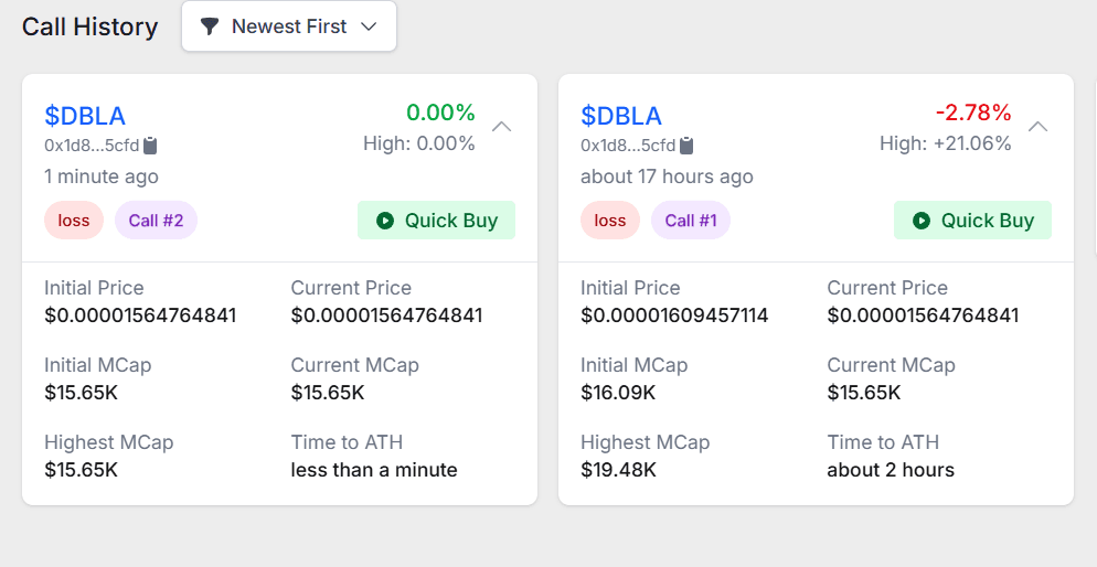 Token Call Example